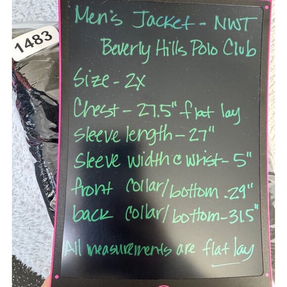 Mens Black Beverly Hills Polo Club Full-Zip Jacket 2X Polyester Expedition NWT - Picture 13 of 14